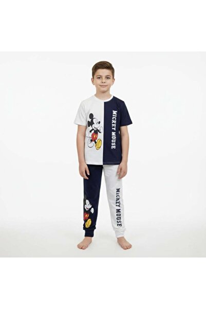 levanapajamas بيجاما ولادي "ميكي ماوس" ديزني - تصميم "نص بنص" باللونين الأبيض...