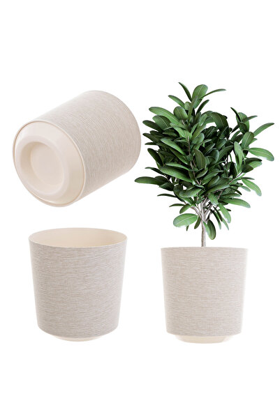 KADAX Ghiveci de flori, Ghiveci de flori, Capac de plastic, Crem, 25 cm