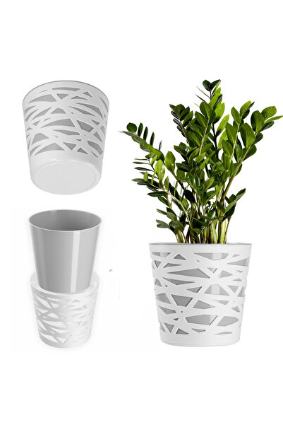 KADAX Capac de plastic pentru ghiveci, pentru flori și plante, 15 cm, gri