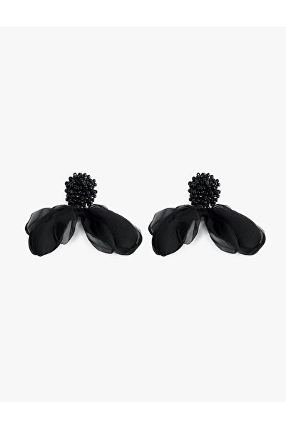 Koton Çelik Karışımlı Kurdele Detaylı Boncuklu Küpe