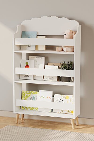 Baby Darling Bulut Ahşap Ayaklı Montesori Kitaplık %100 MDF