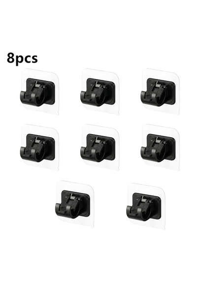 Choice6 8PCS Black Set of 2/4/8 Self Adhesive Hooks Punch-free Curtain Rod Cl...