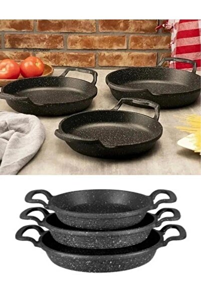 genelartp75 3-Piece Cast Granite Pan Set Pan 18-20-22