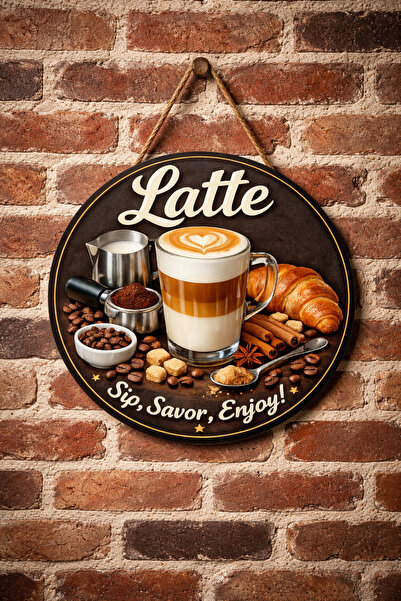 Mayeka Ornament decorativ pentru ușă, cu cafea latte, pentru cafenea și resta...