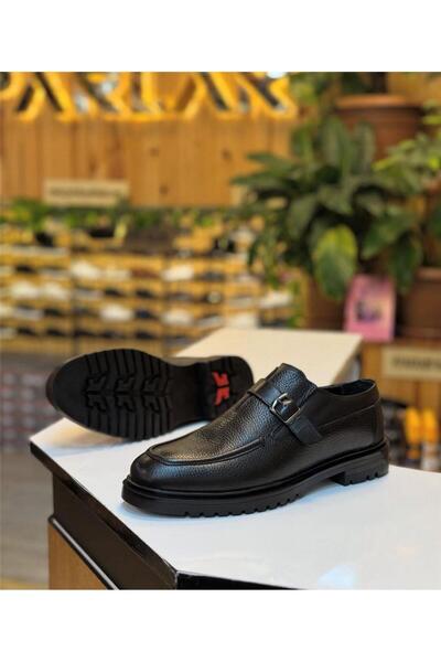 Parlak Hakiki Deri Tokalı Casual Ayakkabı