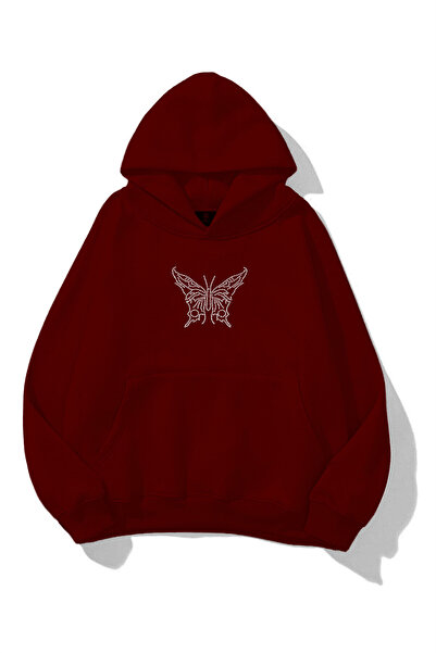 Flaubert -Unisex Lines with Stones Printed Butterfly Sweatshirt 3 Threads Com...