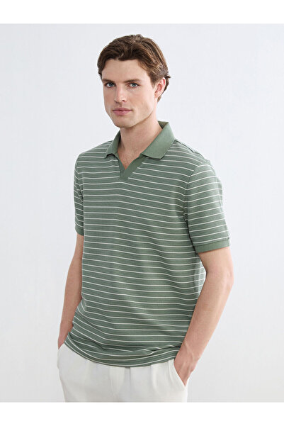 LC Waikiki Μπλουζάκι Özmarka New Season Polo Collar Ριγέ