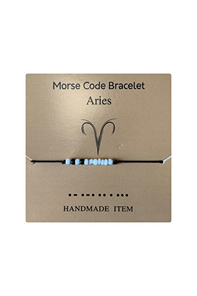 EFAYN.RO Aries zodiac morse code bracelet, silver, handmade, black, EFAYN, un...