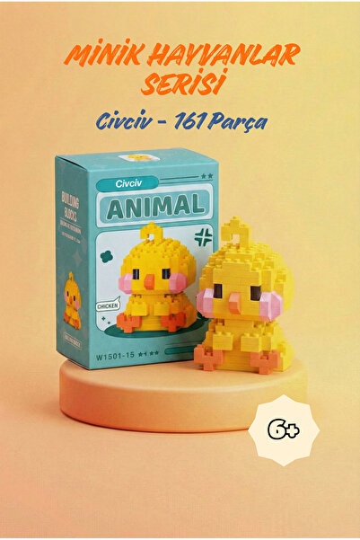 DENAPCAL Civciv Mini Blok Yapı Seti - Minik Hayvanlar Serisi - 3D Yapı Oyunca...