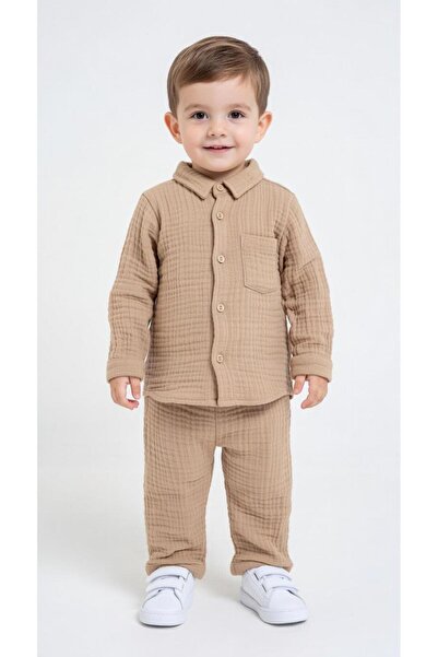 Balgüneş Tekstil ERKEK ÇOCUK MÜSLİN BOHEM TARZ İKİLİ TAKIM