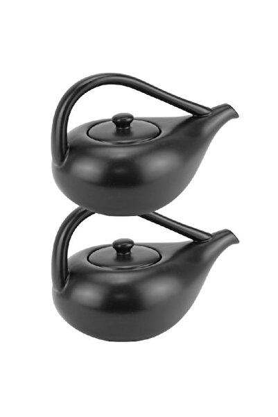 Culinaro Set of 2 Porcelain Teapots Vision Black 650ml