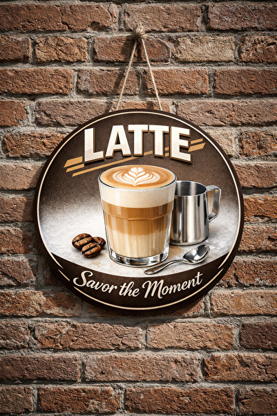 Mayeka Ornament decorativ pentru ușă de perete cu cafea latte, panou din lemn...