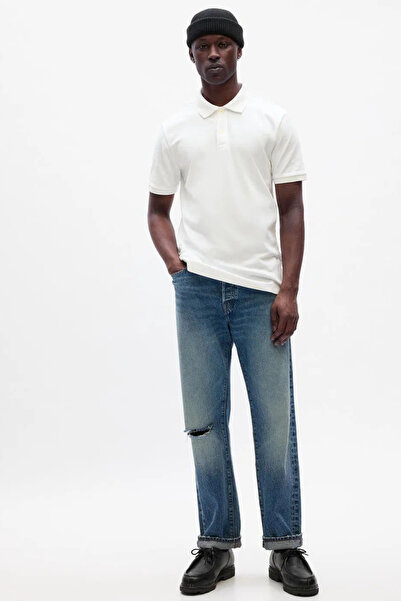 GAP Ανδρικό μπλουζάκι Pique Polo με λευκό γιακά