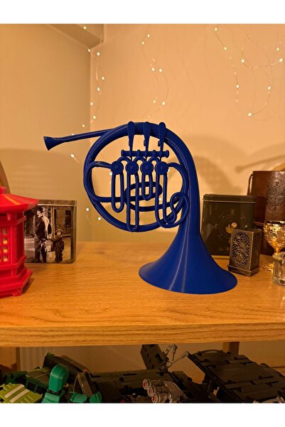 California ST Fransız Kornosu Biblo – Modern Mavi Masaüstü Obje – Müzik Temal...