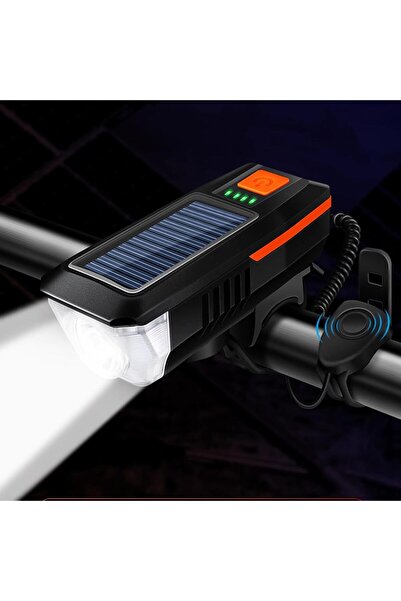 Arabest Bike Horn Headlight Solar/USB Dual Charging Bike Horn Light High Brig...