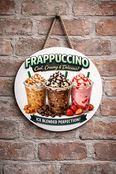 Mayeka Ornament de pictură murală cu cafea Frappuccino pentru cafenea, restau...