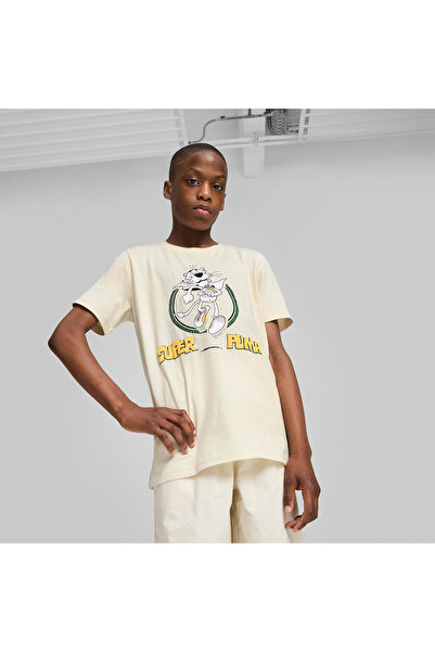 Puma Super grafička majica za dečake u bež boji