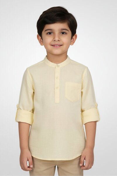 Nautica Jeans Toddlers Boy Heather Long Sleeve Casual Shirt, Yellow