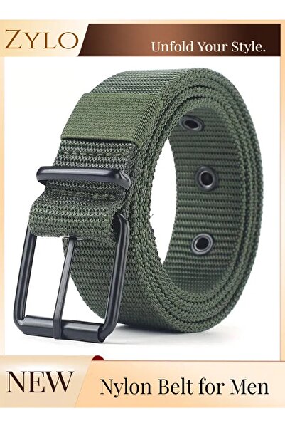 Zylo Grommet Nylon Belt for Men Web Belt for Jeans Nylon Men Belt with Metal ...
