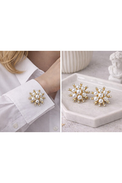 Ezgdesign BROŞ KADIN KOL DÜĞMESİ(İNCİ DETAY)