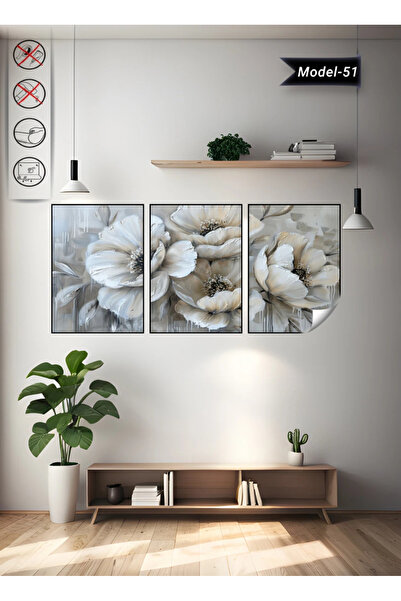 Akıllı Kağıt Statik Tutunma Özellikli Tablo - Poster Çiçek (Model- 51)