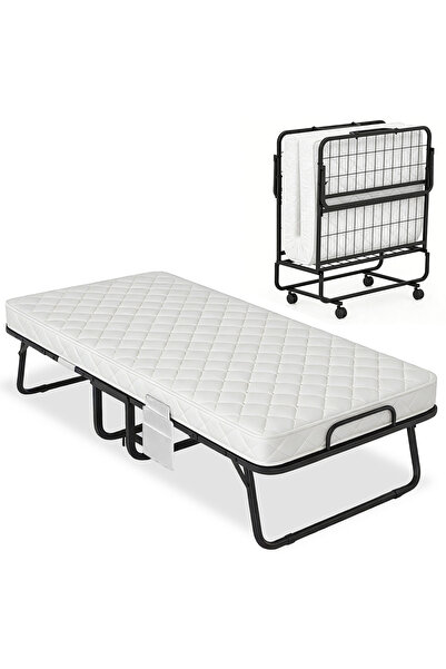 Pomefar Portable Folding Bed with Memory Foam Mattress, 75” x 31” Rollaway Be...