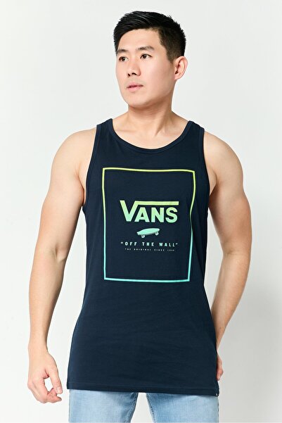 Vans Men Crew Neck Sleeveless Brand Logo Vest, Navy