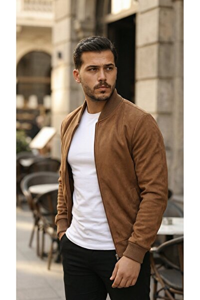 civetta Men's Zippered Jacket Lined Suede