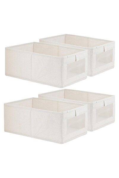Sumkyle 4 Pack Linen Storage Bins - Closet Organizers and Storage, Storage Bo...