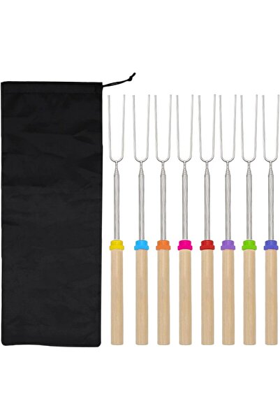 Arabest 8 Piece BBQ SKEWERS Sticks Marshmallow Roasting Sticks fo,Outdoor Cam...