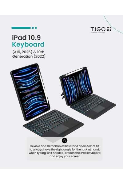 Generic T I G O iPad 11th (A16, 2025) & 10.9 10th Gen 2022 Keyboard Case