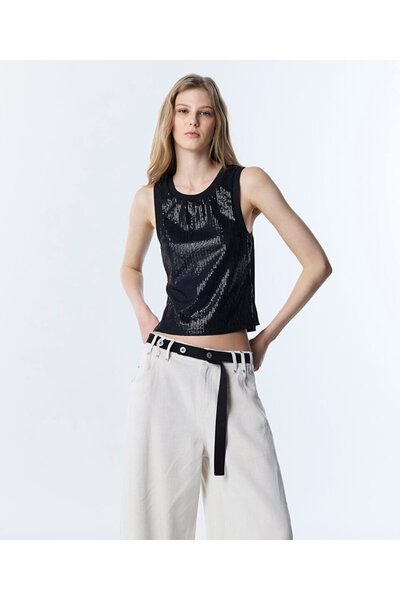 Twist PAYETLİ DAR KESİM BLUZ