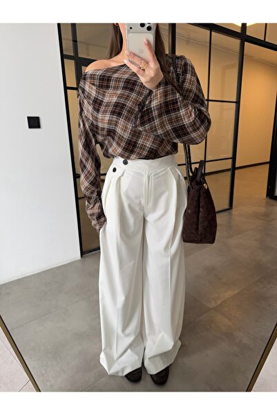 BB Bensu Buyruk ΔΙΠΛΟ ΠΙΕΛΕΤΟ FAUX PAL παντελόνι palazzo RU