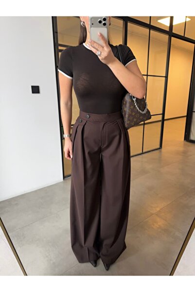 BB Bensu Buyruk ΔΙΠΛΟ ΠΙΕΛΕΤΟ ΠΑΝΙ ΑΠΟ ΣΥΝΘΕΤΟ ΥΛΙΚΟ PAL παντελόνι palazzo HVE