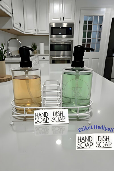 2-Piece Glass Liquid Soap Dispenser Set with Metal Stand Decorative Soap Dispenser for Decorative Kitchen and Bathroom
