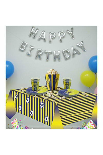 Umamiçe Yellow Navy Blue Party Set – 8-Piece Corn Box + 8-Piece Plate and Cup...