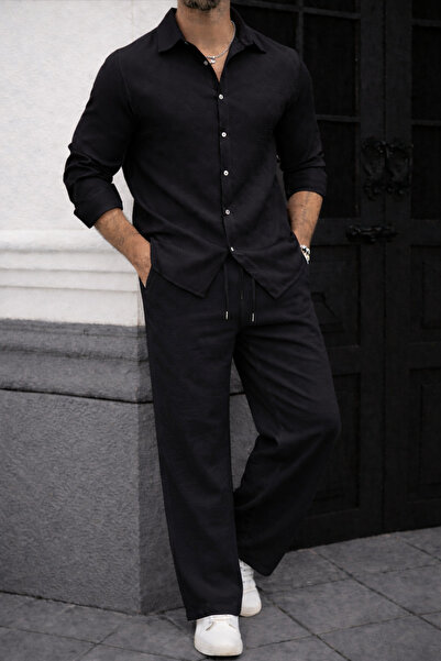 MODARİCH Unisex Women'S/Men's Wrinkled Fabric Special Design Top and Bottom J...