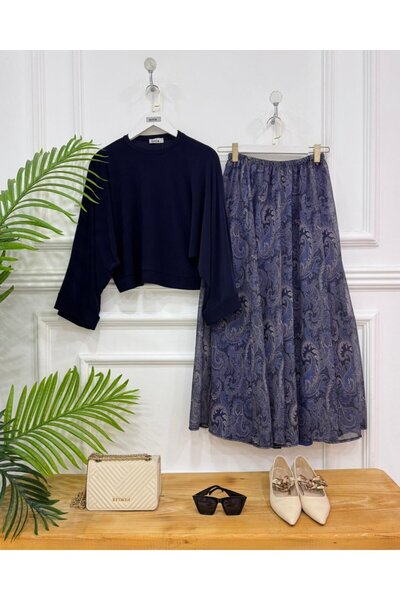 onix Chiffon Skirt - Sandy Blouse, Two-Piece Hijab Set, Standard Size 36/44, ...