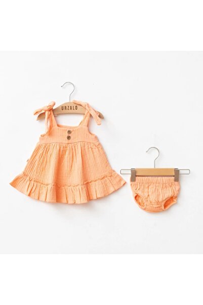 Valia Baby "İlya" Muslin Baby Girl Dress and Panties Set