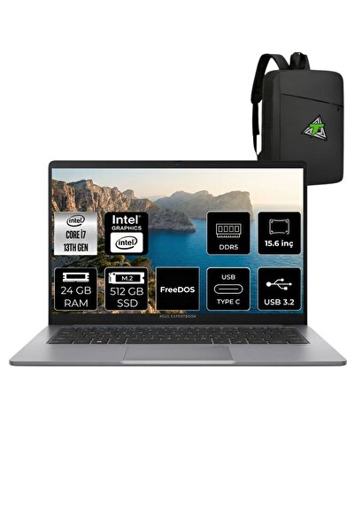 ASUS ExpertBook P1 Intel Core i7 13620H 24GB 512GB SSD 15.6" FHD FDOS Dizüstü...