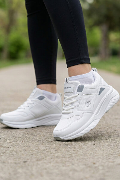 Ekonomik Ayakkabı Women's Sports Shoes Lace-Up Mesh Lightweight Thick Sole Da...