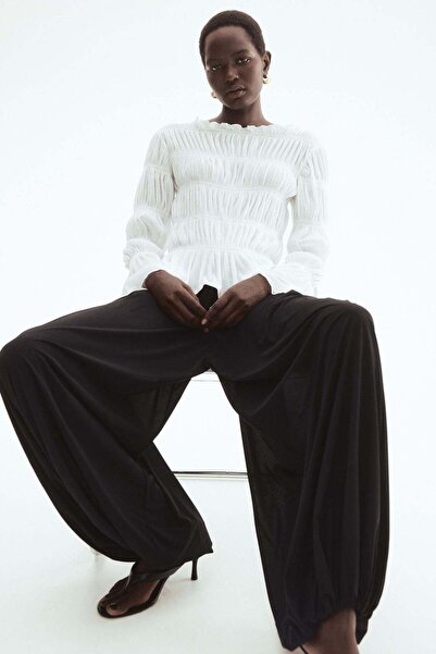 H&M Smocked boat-neck top