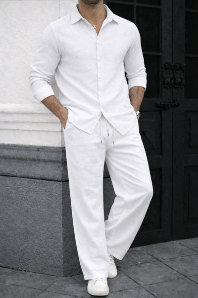 MODARİCH Unisex Women'S/Men's Wrinkled Fabric Special Design Top and Bottom J...