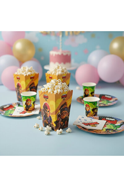 Umamiçe Brawl Stars Party Set – 8-Piece Corn Box + 8-Piece Napkins + 8-Piece ...
