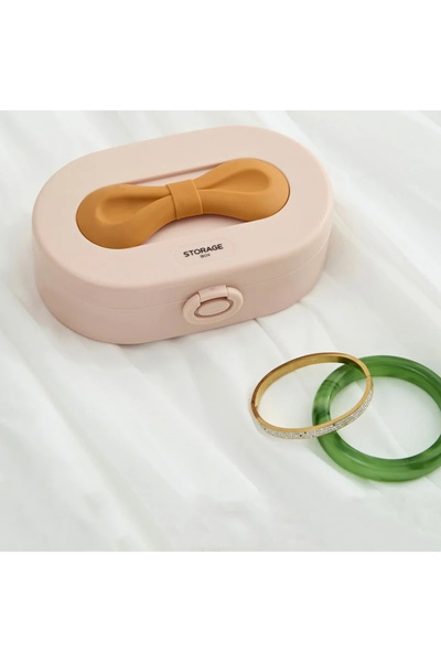 bakgelal Taşınabilir Takı Kutusu Aynalı 4 Bölmeli Seyahat Boy Mini Organizer ...