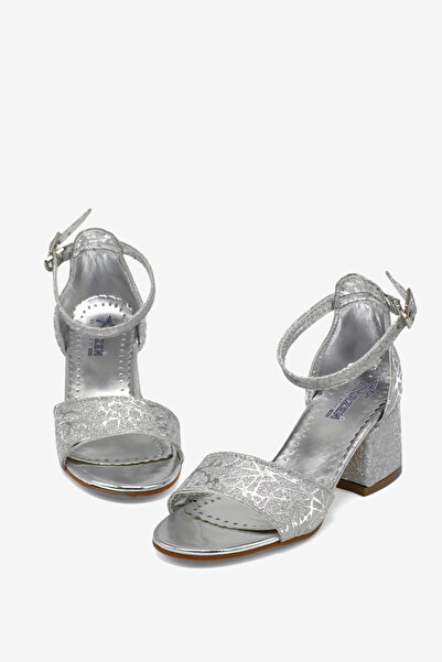 Tonny Black Fata argintie cu sclipici pentru copii pantofi cu toc