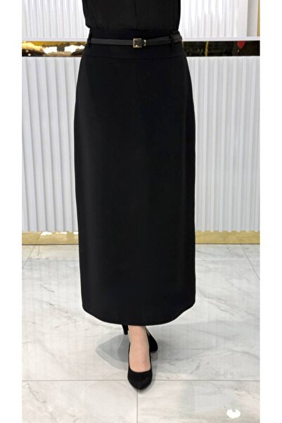 YARIŞ Plus Size Belt Piece Pencil Skirt