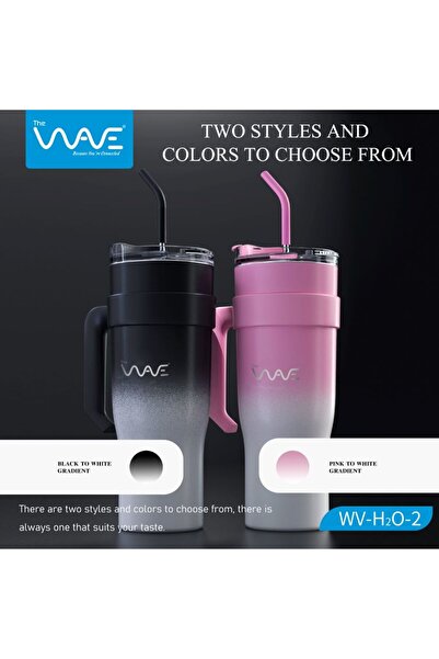the wave Wave Vacuum Car Cup 1200ML - With Stainless Steel Straw and silicone hose H20-2