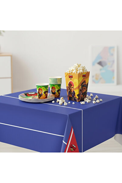 Umamiçe Brawl Stars Party Set – 8-Piece Corn Box + 8-Piece Plate and Cup Set ...