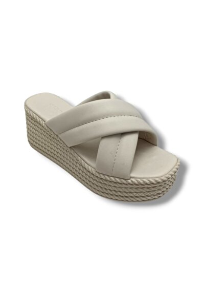 Efsun 3010-26 Skin Cross Band ergonomic talpă wedge Femei papuci